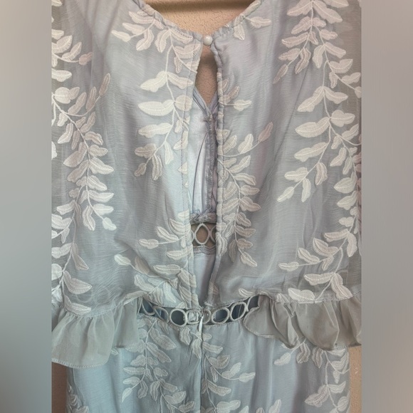 NWT Selfie Leslie Caspar Leafy Baby Blue Eyelet Embroidered Chiffon Dress M
. - Picture 9 of 12